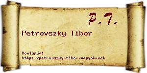 Petrovszky Tibor névjegykártya