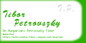 tibor petrovszky business card